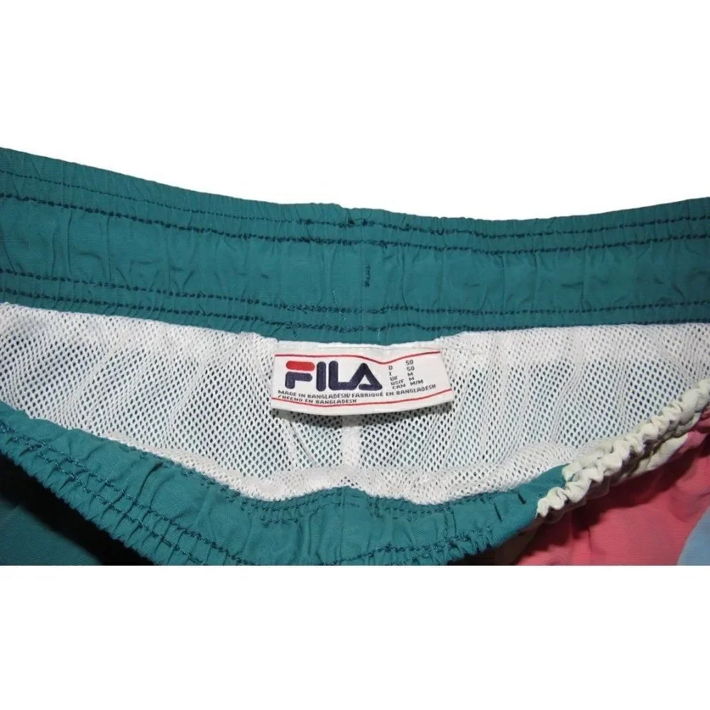 Fila Swim Trunks Teal Green Pockets M‎